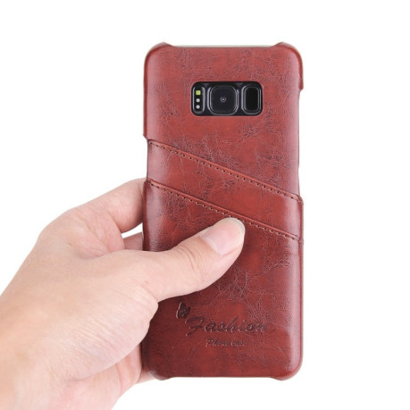Чехол Fierre Shann Retro Oil Wax Texture на  Samsung Galaxy S8+ / G9550- желтый