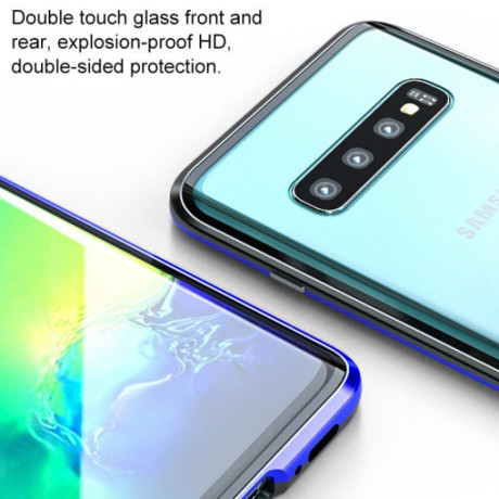 Двусторонний магнитный чехол Magnetic Angular Frame Tempered Glass на Samsung Galaxy S9 - черный