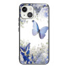 Противоударный чехол Colorful Painted Glass для iPhone 13 Mini - Flowers and Butterflies