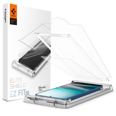 Оригинальна захисна плівка Spigen ELITE SHIELD EZ FIT Hybrid Glass для Samsung Galaxy S25+ - Transparent