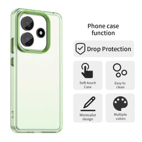 Противоударный чехол Candy Series для Xiaomi Redmi Note 14 5G/Poco M7 Pro 5G - зеленый
