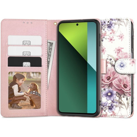 Чехол-книжка Tech-Protect Wallet  на Xiaomi Redmi Note 13 Pro 5G/ Poco X6 5G - pink flowers