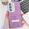 Противоударный чехол Plating Glitter Texture TPU with Lens Film для Samsung Galaxy A16 5G - Purple Shell Pattern