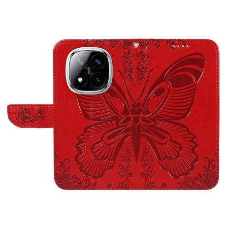 Чохол-книжка Swallowtail Butterfly Embossed Leather для Xiaomi Redmi Note 14 Pro / 14 Pro+ 5G - червоний