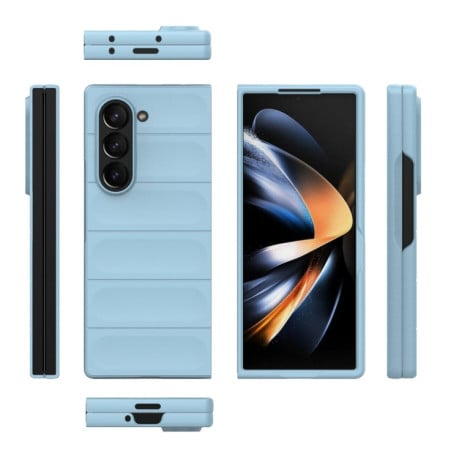 Силіконовий чохол Magic Flannel для Samsung Galaxy Fold 6 - блакитний