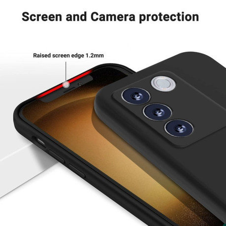 Силиконовый чехол Solid Color Liquid Silicone на Vivo V27e / S16e - черный