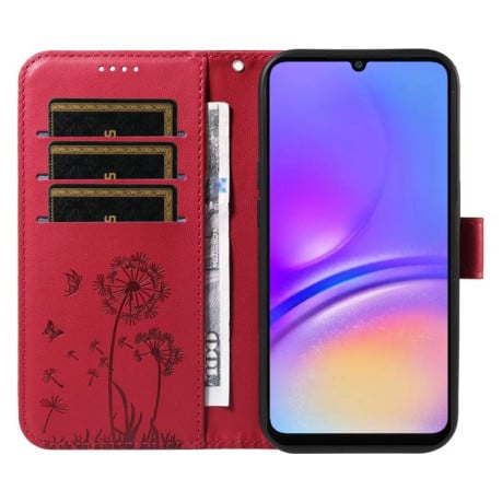 Чехол-книжка Dandelion Embossed Pattern Flip Leather на Samsung Galaxy A07 5G - красный