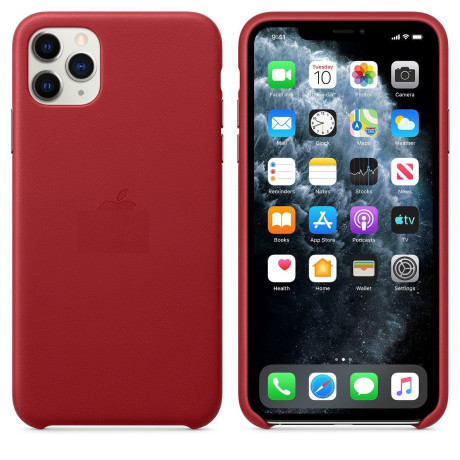 Кожаный Чехол Leather Case RED для iPhone 11 Pro Max