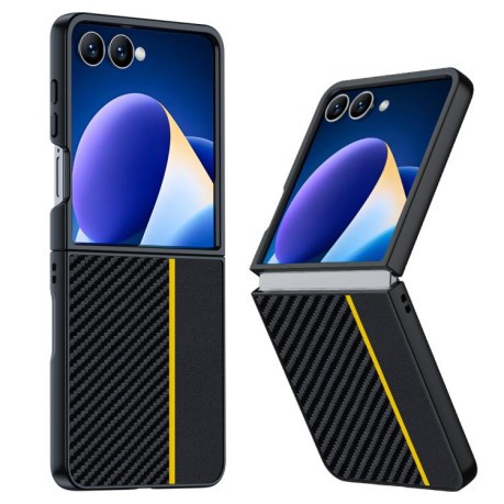 Протиударний чохол Carbon Fiber Texture Printing для Samsung Galaxy Flip 7 - жовтий