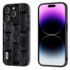 Чохол ABEEL Genuine Leather Mahjong Patternдля iPhone 15 Pro Max black - чорний