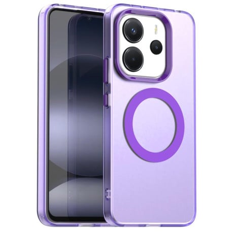 Противоударный чехол Candy Magsafe PC Hybrid TPU для Xiaomi Redmi Note 14 4G - фиолетовый