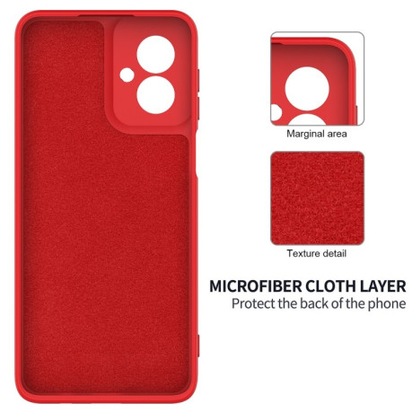 Силиконовый чехол Solid Color Liquid Silicone на Motorola Moto G55 - красный