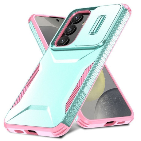 Протиударний чохол Sliding Camshield для Samsung Galaxy S25+ 5G / S24+ 5G - Grey Green + Pink