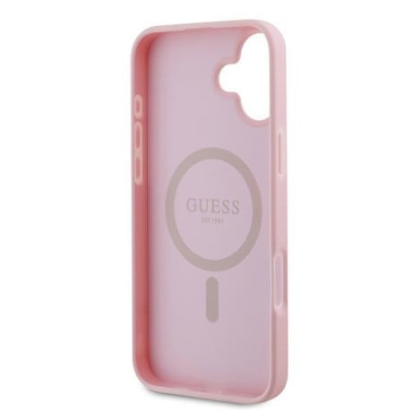 Оригинальный чехол Guess Saffiano MagSafe на iPhone 16 Plus - Pink