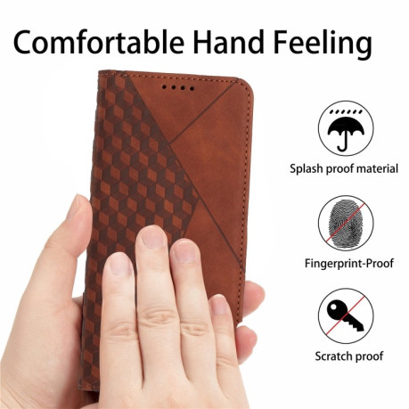 Чохол-книжка Diamond Splicing Skin Feel для Xiaomi 13 - коричневий