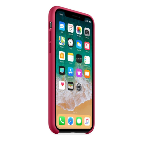 Силиконовый чехол Silicone Case Rose Red на iPhone X/Xs