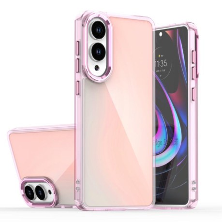 Чехол Plating Gradient Discolor для Samsung Galaxy S25 Edge 5G - розовый