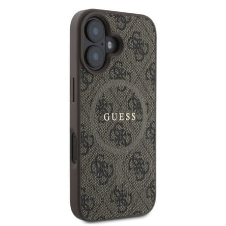 Оригинальный чехол Guess 4G Ring Classic Logo MagSafe для iPhone 16  - Brown