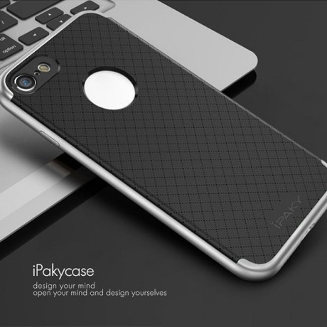 Чохол iPaky Grid Сріблястий для iPhone 7/8