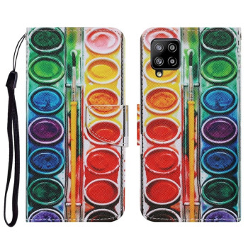 Чехол-книжка Coloured Drawing Pattern для Samsung Galaxy M32/A22 4G - Eye Shadow