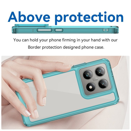 Противоударный чехол Colorful Acrylic Series для Xiaomi 14T - синий