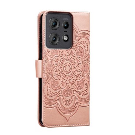 Чехол-книжка Sun Mandala Embossing Pattern для Motorola Edge 50 Pro - золото