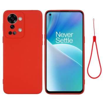 Силиконовый чехол Solid Color Liquid Silicone на OnePlus Nord 2T - красный