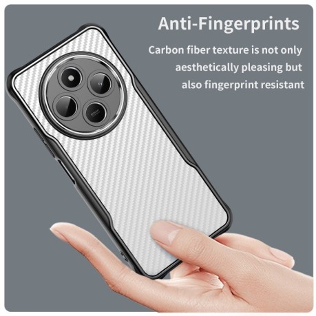 Ударозахисний чохол Carbon Fiber Texture MagSafe Translucent на Xiaomi Redmi A4 5G - чорний
