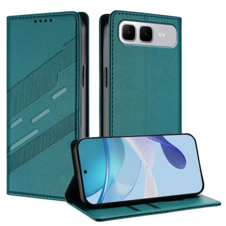 Чехол-книжка с фактурой Multi-functional Wallet Retro на Infinix Smart 10 Plus 4G - зеленый
