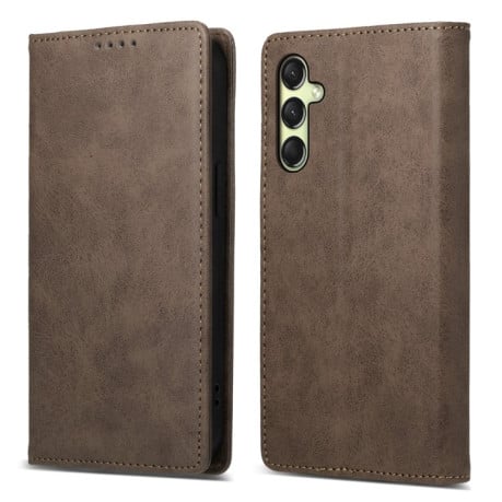 Чохол-книжка Business Solid Color із захистом від сканування RFID на Samsung Galaxy A17 4G - коричневий