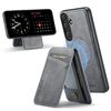 Чехол Fierre Shann Cowhide Vertical Flip Magnetic Card Holder для Samsung Galaxy S26 5G — серый