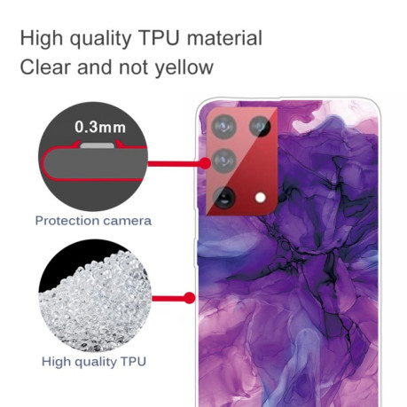 Противоударный чехол Marble Pattern для Samsung Galaxy S21 Ultra - Abstract Purple
