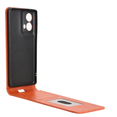 Флип-чехол Vertical Flip Leather Phone Case with Card Slot для Motorola Moto G85 5G / S50 Neo 5G - коричневый