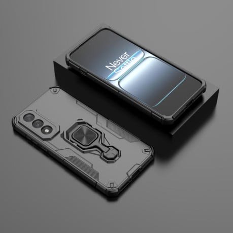 Противоударный чехол Metal Kickstand TPU Hybrid PC на OnePlus Ace 5 Ultra / Nord 5 - черный