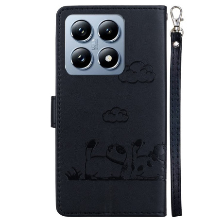 Чохол-книжка Cute Cats RFID Leather для Xiaomi 14T Pro - чорний