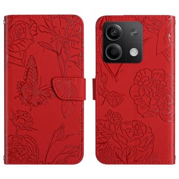 Чехол-книжка Skin Feel Butterfly Embossed для Xiaomi Redmi Note 14S/ 13 Pro 4G / POCO M6 Pro 4G   - красный