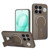 Противоударный чехол Carbon Fiber Texture (MagSafe) на Xiaomi Redmi K90 Pro Max / Poco F8 Ultra — коричневый