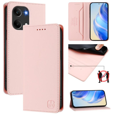 Чехол-книжка RC01 Dual-Folded Magnetic Suction RFID на Xiaomi Redmi Turbo 5 Max / Poco X8 Pro Max — розовый