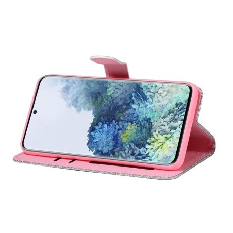 Чехол-книжка Glitter Powder на Samsung Galaxy A31 - розовый