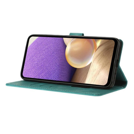 Чехол-книжка Triangles Embossed Leather для Motorola Edge 60 - зеленый