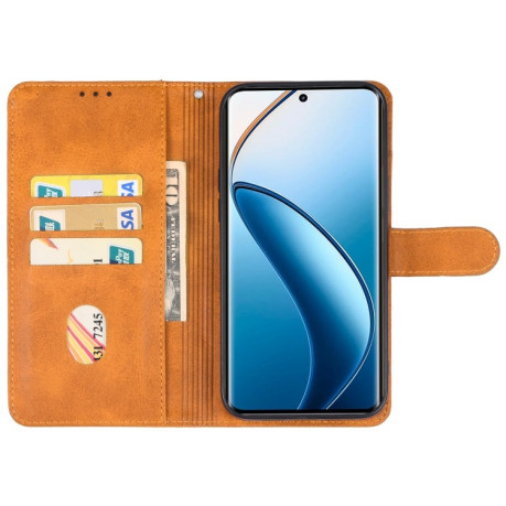 Чехол-книжка EsCase Leather для Realme 12 Pro / 12 Pro+ - коричневый