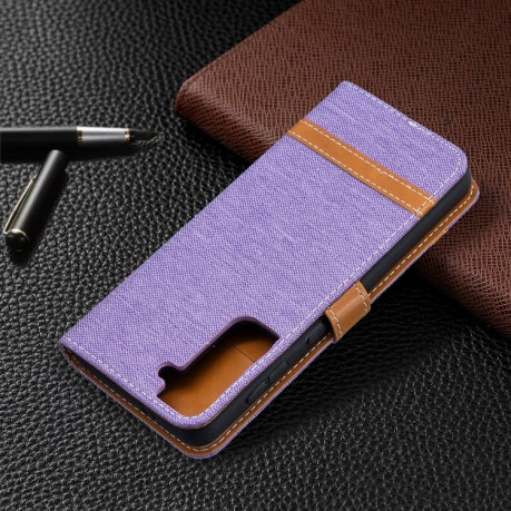 Чохол-книжка Color Matching Denim Texture на Samsung Galaxy S21 - фіолетовий