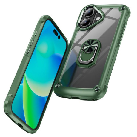 Противоударный чехол Acrylic Ring Holder на For iPhone 17 - зеленый