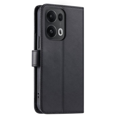 Чехол-книжка Ring Buckle Rhombic Leather для OPPO Reno13 Pro 5G - черный