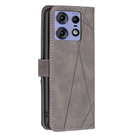 Чехол-книжка Rhombus Texture для Motorola Edge 50 Pro 5G - серый