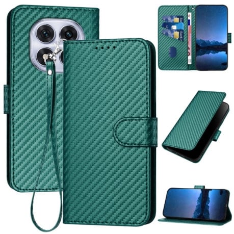 Чохол-книжка Carbon Fiber Texture на Xiaomi Redmi Note 14 Pro 5G/Poco X7 - зелений
