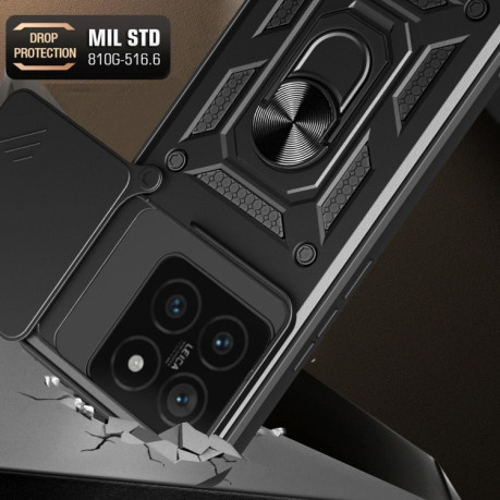 Противоударный чехол Camera Sliding для Xiaomi 14T 5G - розовое золото