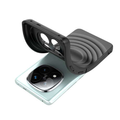 Чохол  Lens Frame Bracket Corrugated MagSafe для Xiaomi Redmi Note 14 Pro+ 5G - чорний