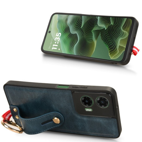 Протиударний чохол Wristband Leather Back для Motorola Moto G35 5G - синій