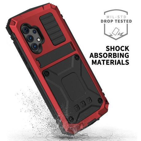 Противоударный металлический чехол R-JUST Dustproof на Samsung Galaxy A32 - красный